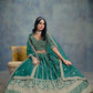 Rajwada Teal Green Art Silk Embellished Semi-Stitched lehenga For Women
