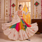 Rajwada Multicolor Viscose Cotton Embroidered Semi-Stitched Lehenga Choli For Women