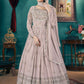 Rajwada Lilac Faux Georgette Printed Gown For Women