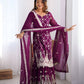 Rajwada Purple Georgette Embroidered Kurta Set For Women