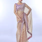 Rajwada Dusky Pink Embellished Net Saree With Unstitched Blouse For Women