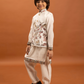 Rajwada Off White Viscose Silk Embroidered Stitched Kurta Set For Kids