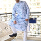 Rajwada Blue Printed Cotton Traditional Kurta Set For Men