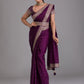 Rajwada Purple Embroidered Art Silk Saree With Unstitched Blouse For Women