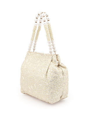 Rajwada Women Awe-Worthy Off White Batua