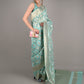 Blue Linen Woven Saree With Unstitched Blouse