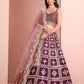 Rajwada Wine Art Silk Embellished Semi-Stitched lehenga For Women