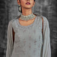 Rajwada Women Grey Embroidered Partywear  Stitched Kurtaset