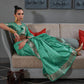 Rajwada Teal Silk Blend Woven Saree With Unstitched Blouse for Women