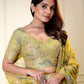 Rajwada Yellow Organza Printed Stitched Lehenga For Women