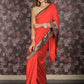 Rajwada Red Lace Embroidered Crepe Saree for Women
