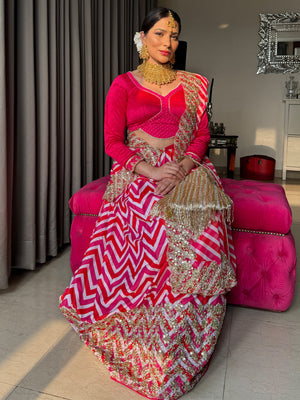 Rajwada Women Designer Pink Semi Stitched Lehenga With Unstitched Blouse