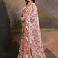 Rajwada Pink Printed Chiffon Saree With Unstitched Blouse For Women