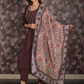 Rajwada Dark Purple Embroidered Cotton Blend Stitched Kurta Set for Women