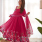 Rajwada Pink Georgette Printed Stitched Kurta Set For Women