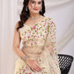Rajwada Cream Net Embroidered Elegant Saree For Women