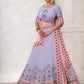 Rajwada Purple Georgette Embroidered Semi Stitched Lehenga With Unstitched Blouse for Women