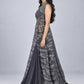Grey Silk Blend Embroidered Lehenga