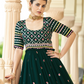 Rajwada Women Designer Green Georgette Semi Stitched Gown