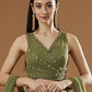 Rajwada Olive Georgette Embellished Semi-Stitched lehenga For Women