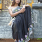Rajwada Black Embroidered Georgette Saree with Unstitched Blouse for Women