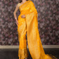 Rajwada Yellow Woven Silk Blend Saree with Unstitched Blouse for Women