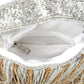 Rajwada Silver Suede Embellished Hand Bag For Women