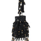 Rajwada Black Embellished Potli Bag with Tassesl For Women