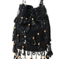 Rajwada Black Embellished Potli Bag with Tassesl For Women