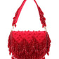 Rajwada Maroon Tassels Embellished Clutch For Women