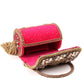 Rajwada Gold And Magenta Tassels Structured Clutch For Women