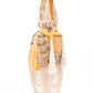Rajwada Yellow Embroidered Potli Bag with Tassels For Women