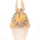Rajwada Yellow Embroidered Potli Bag with Tassels For Women