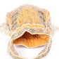 Rajwada Yellow Embroidered Potli Bag with Tassels For Women