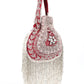 Rajwada Red Embroidered Potli Bag with Tassels For Women