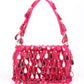 Rajwada Pink Tassels Embellished Clutch For Women