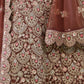 Brown Silk Blend Embellished Lehenga