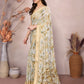 Rajwada Cream Georgette Printed Saree For Women
