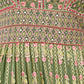 Olive Green Silk Blend Embellished Lehenga