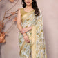 Rajwada Cream Georgette Printed Saree For Women