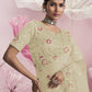 Rajwada Cream Net Embellished Elegant Saree For Women