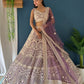 Rajwada Lavender Net Embellished Semi-Stitched lehenga For Women