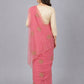 Peach Organza Embroidered Saree
