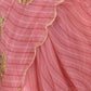 Peach Organza Embroidered Saree