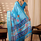 Rajwada Blue Silk Blend Printed Saree For Women
