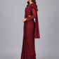 Maroon Georgette Embellished Saree