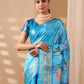 Rajwada Blue Silk Blend Printed Saree For Women
