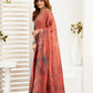Rajwada Dusty Mauve Cotton Linen Zari Work Saree For Women