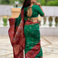 Rajwada Green Woven Design Soft Silk Saree With Unstitched Blouse For Women