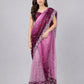 Dark Purple Silk Blend Embellished Saree
